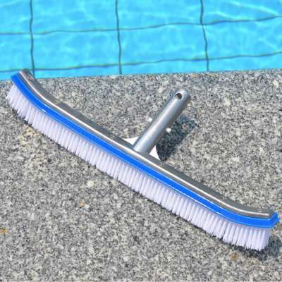 18in Swimming Pool Wall Brush High Cleaning Efficiency Tools Aluminum Handle for Pond Spa Hot Spring Pools